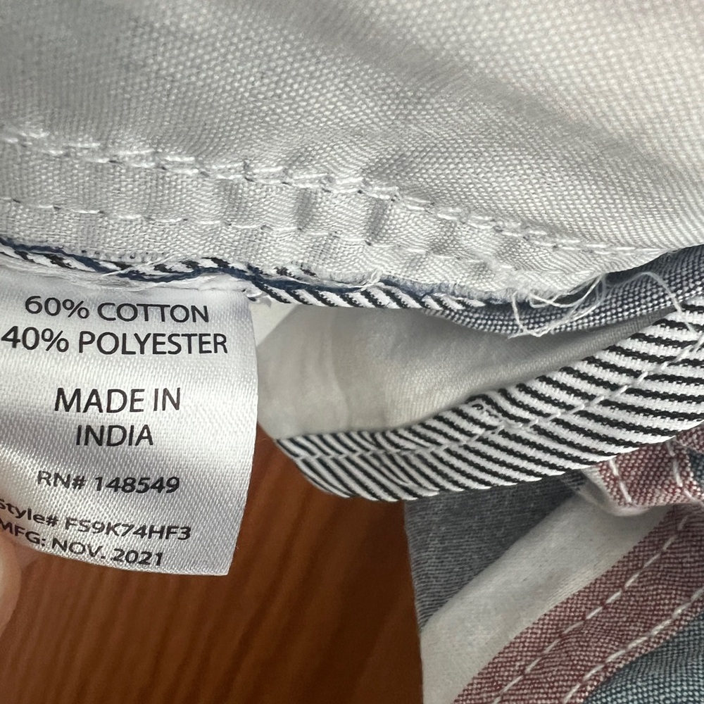 Free Planet Men's Striped Shorts - Gray, White, Brown L - Picture 3 of 10